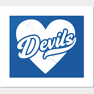 Vintage Devils School Spirit // High School Football Mascot // Go Devils Posters and Art